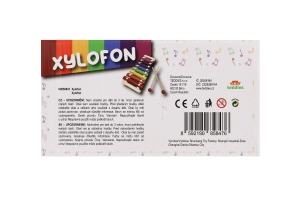 Xilofon drvo/metal 24cm sa batićima u kutiji 25x13x4cm