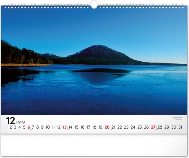 Zidni kalendar Panoramata Češke 2026