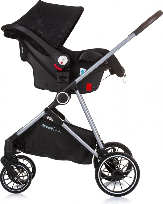 CHIPOLINO Kolica kombinirana Aura 2u1 Obsidian,Srebro