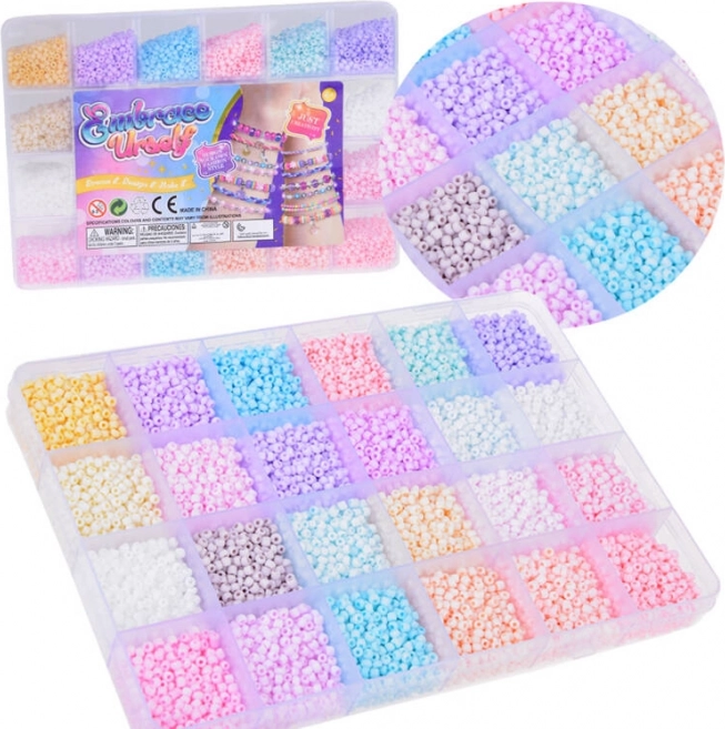 Pastelne perlice za narukvice prijateljstva, 24 boja