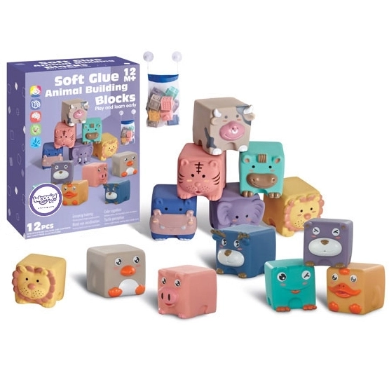 WOOPIE senzorne kocke i puzzle životinje za djecu 12 kom