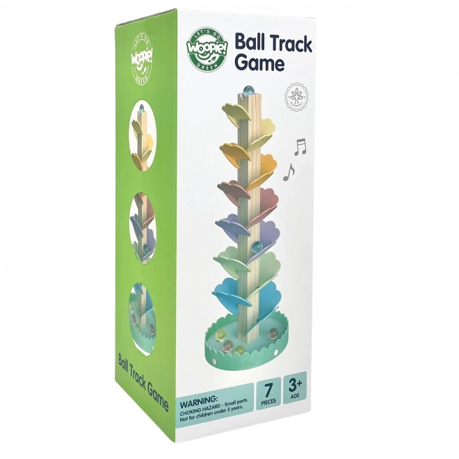 Drvena staza s kuglicama Duga Montessori WOOPIE GREEN