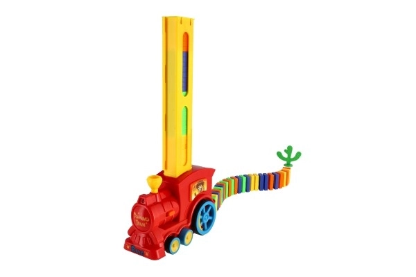Lokomotiva/Vlak domino stavljajući plastika 16cm na baterije sa zvukom i svjetlom u kutiji 33x23,5x8cm