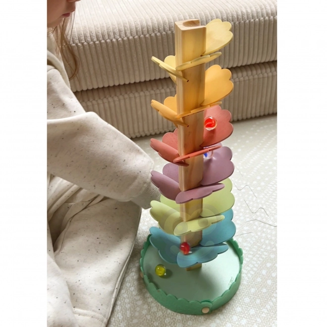 Drvena staza s kuglicama Duga Montessori WOOPIE GREEN