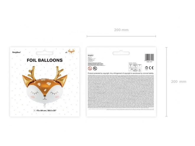 Foli balon Glava jelena - 73 x 64 cm