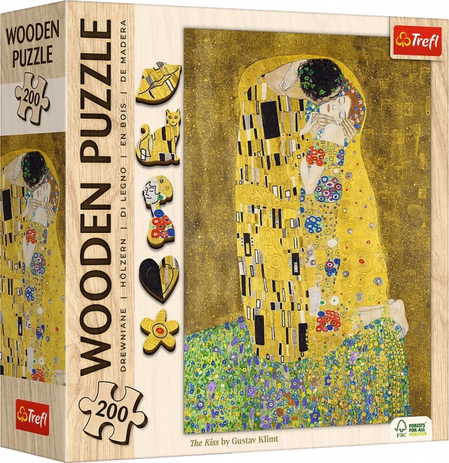 Drvene puzzle Gustav Klimt - Poljubac 200 dijelova