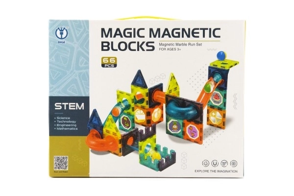 Magnetska građevna igračka plastika 66 kom u kutiji 31x25x8cm