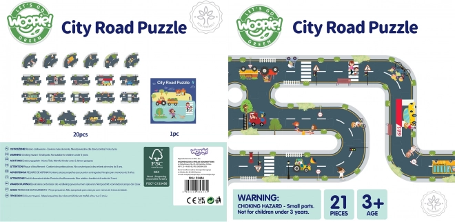 Woopie Green gradske puzzle za djecu - Autotrkaća staza