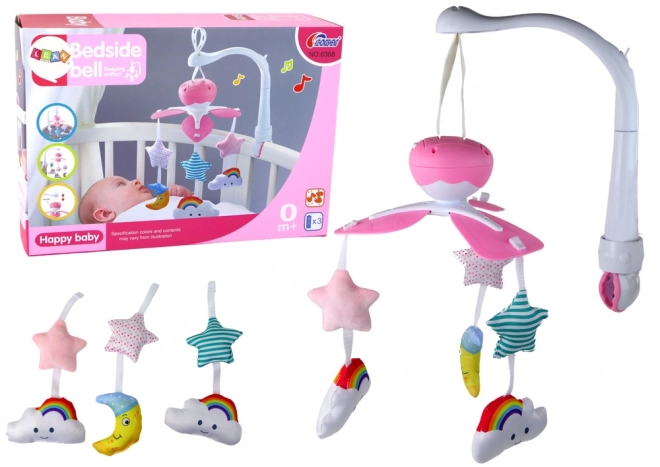 Dječji krevetić Carousel Baby Sound Sky Pink
