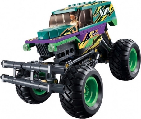 Sluban navijaći automobil Bigfoot zeleno‑ljubičasti