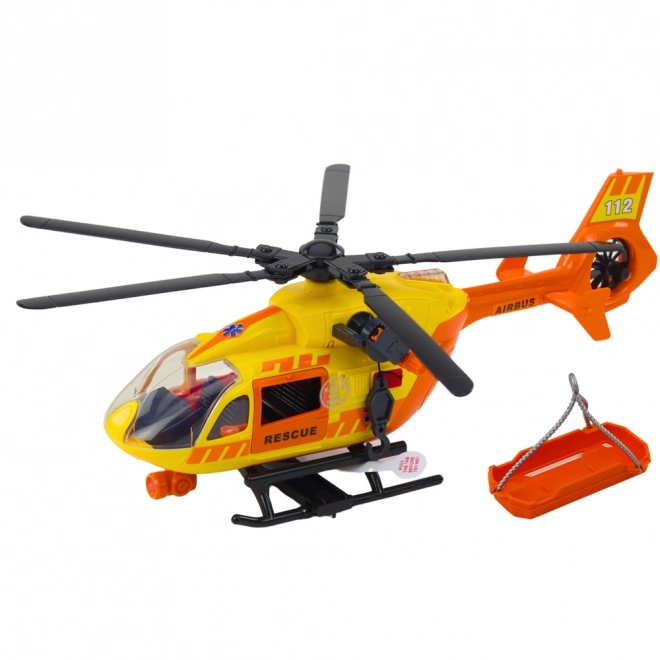 Spašavatelj helikopter s kukom i nosiljkom u svjetlu i zvuku narančasti 1:12
