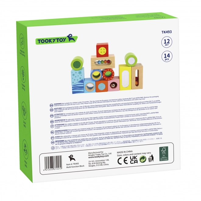 Tooky Toy drvene multifunkcionalne senzorske kocke