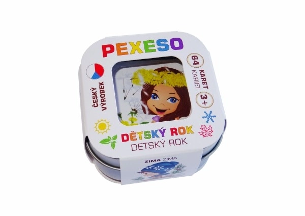Pexeso Dječja godina - vodootporno, 64 karte u metalnoj kutiji 6x6x4cm