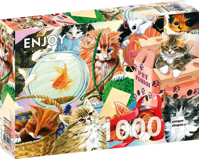 Uživajte u puzzlu Znatiželjne mačke 1000 dijelova