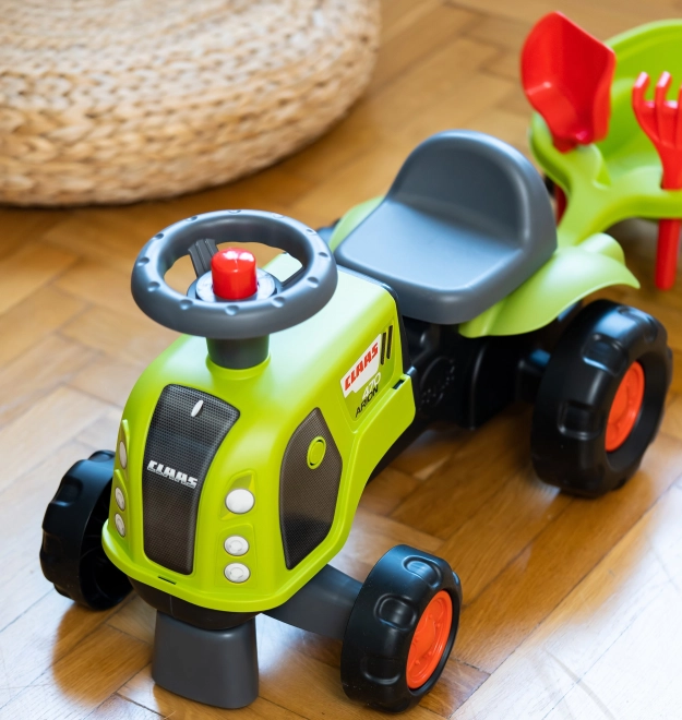 Dječji traktor Falk Claas 470 Arion zeleni s prikolicom i setom za pijesak