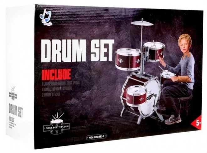 Dječji bubnjevi set - 5 bubnjeva + Stolica + Činele + 2 palice
