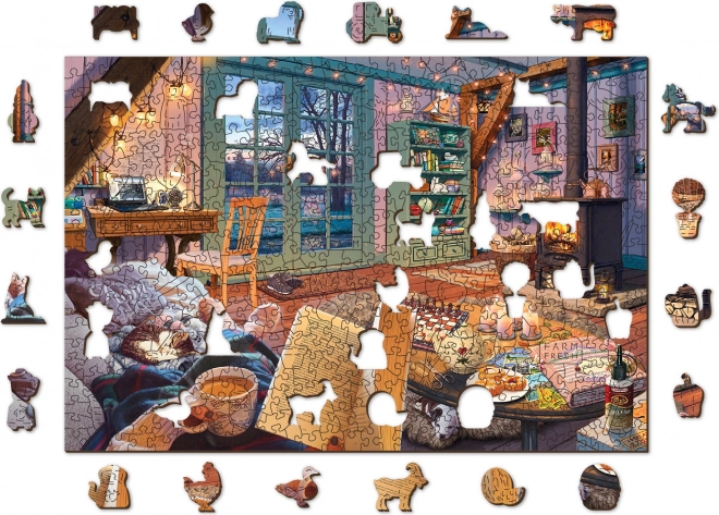 Drvene puzzle udobna kućica