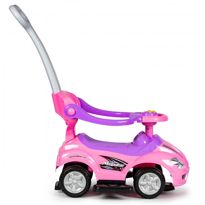 ECOTOYS Gurajka sa zvukovima i upravljačkom šipkom Auto roza