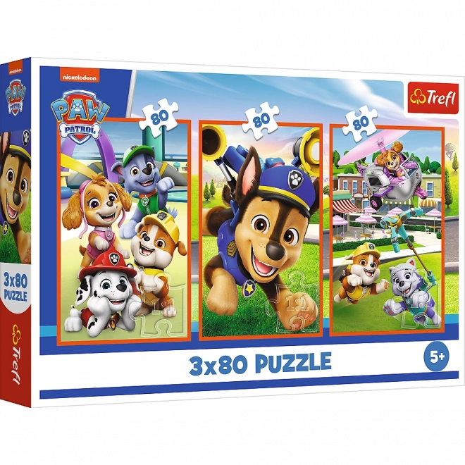 Puzzle 3x80 Psića ekipa Paw Patrol