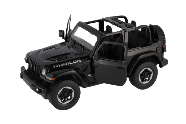 Auto RC Jeep Wrangler Rubicon crna plastika 29cm 2,4GHz na dalj. upr. na baterije u kutiji 44x19x26cm