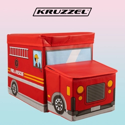 Vatrogasna sklopiva tabureta / sanduk za igračke - Kruzzel 22489