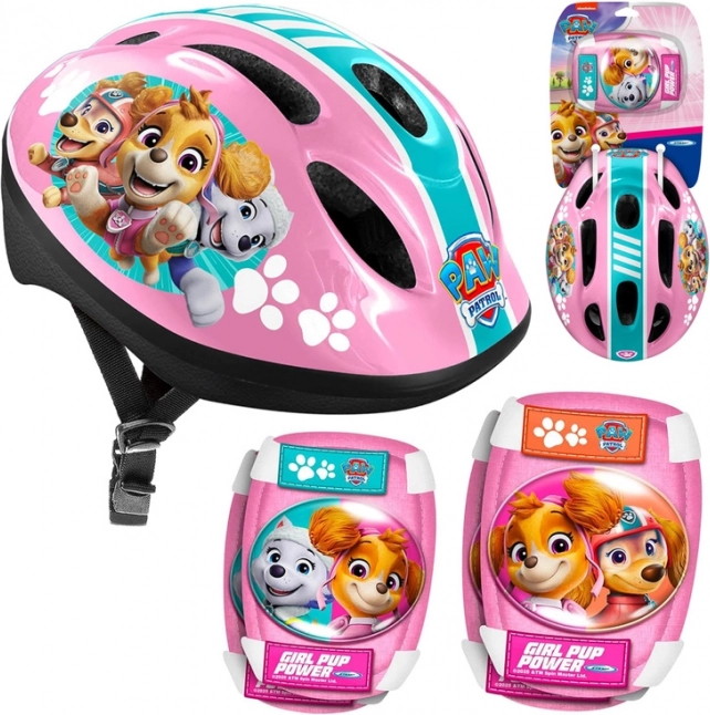 Dječji zaštitni set s kapom i štitnicima Paw Patrol roza