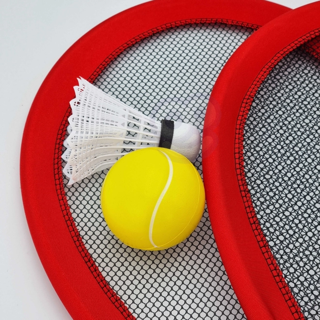 Velike rekete za tenis i badminton za djecu set s lopticom i košaricom