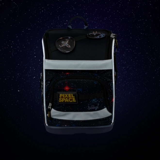 Školski set BAAGL: Zippy Plus Pixel Space - torba, pernica, vrećica