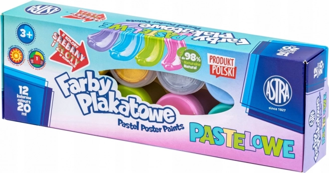 ASTRA pastelne tempera boje 12×20 ml (2 metalik nijanse)