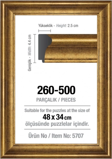 Zlatni okvir za puzzle 48 × 34 cm ART PUZZLE bez stakla