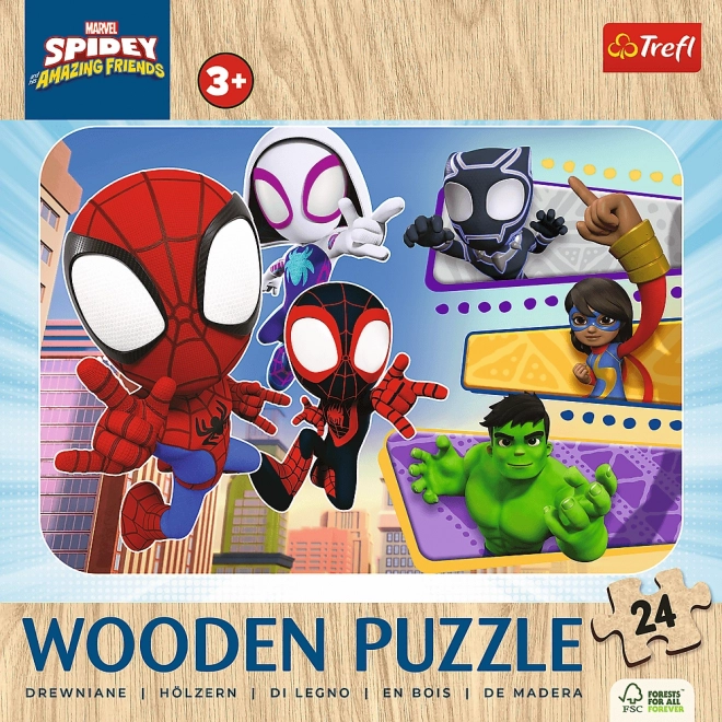 TREFL Drvene puzzle Spidey i njegovi čudesni prijatelji 24 dijelova