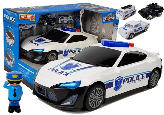 Policijski auto s garažom 2u1 sa zvukom i svjetlima