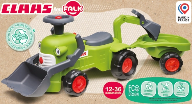 Vozeći traktor Claas s prikolicom, utovarivačem i lopatom