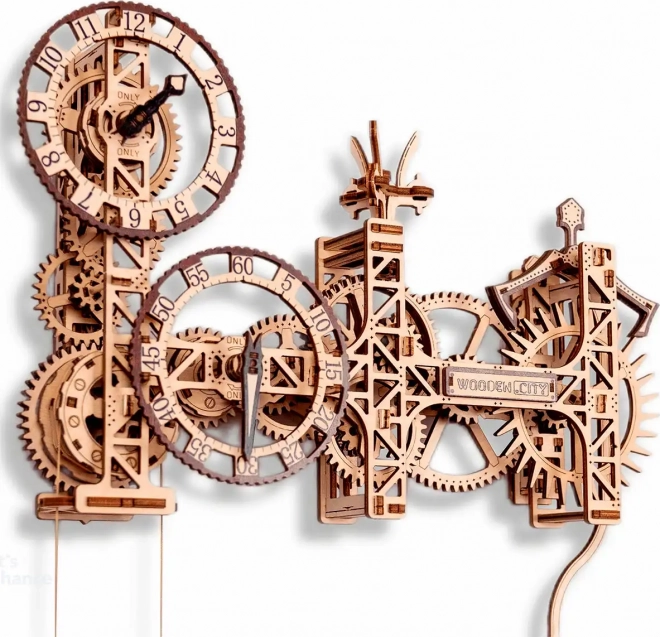 WOODEN CITY 3D slagalica Steampunk zidni sat 269 dijelova