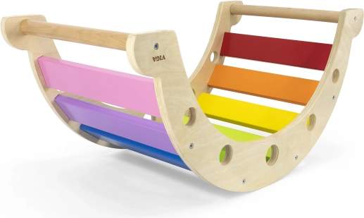 Drveni Montessori ljuljačkoviti most 2u1 Viga – dugin guralica