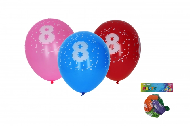 Balon na napuhavanje s brojem 8 30 cm - set od 5 komada