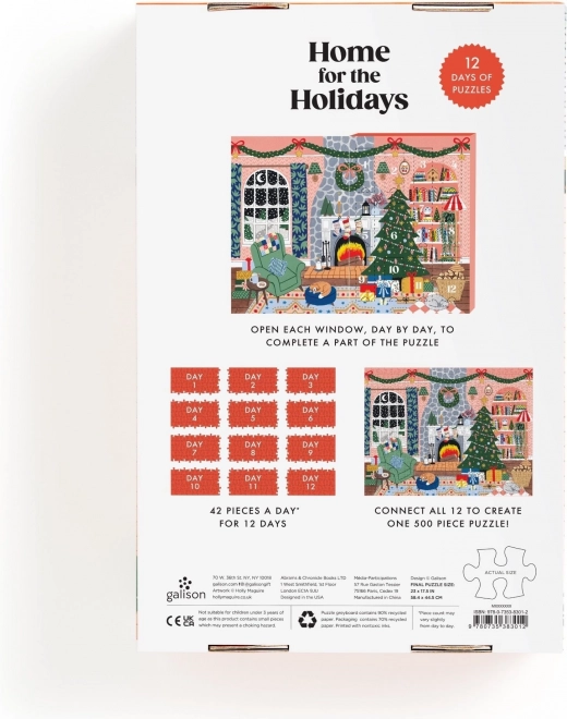 GALISON Puzzle Adventni kalendar Doma za Božić 12x42 komada