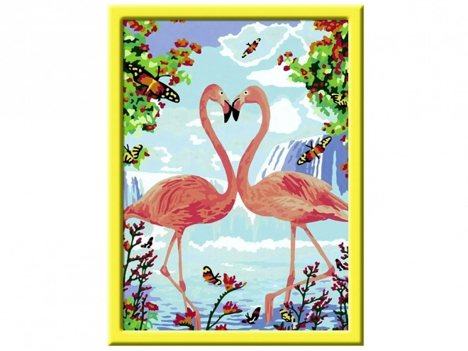 Slikanje po brojevima - Zaljubljeni flamingosi