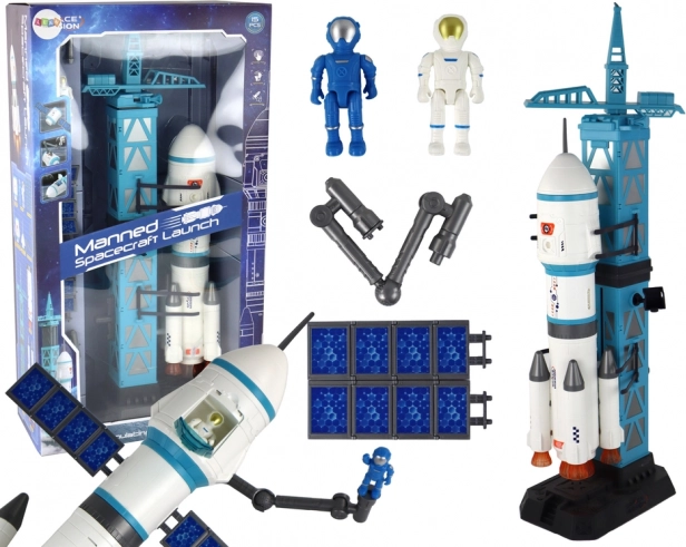 Svemirska misija – raketa s lansirnim tornjem i astronautima, set od 15 dijelova