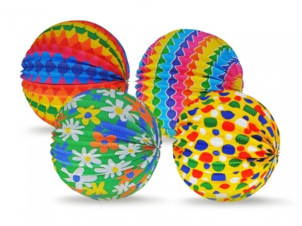 Papirnata kugla lampion, promjer 25 cm, 3 boje u vrećici (bez štapića) karneval