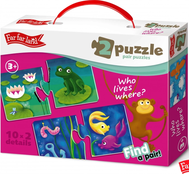 Far Far Land Puzzle kućice za povezivanje životinja