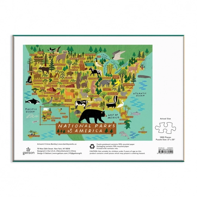 GALISON Puzzle Nacionalni parkovi Amerike 1000 komada