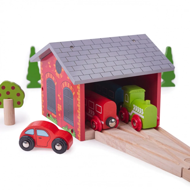 Drveno skladište za dvije vlakovne kompozicije Bigjigs Rail