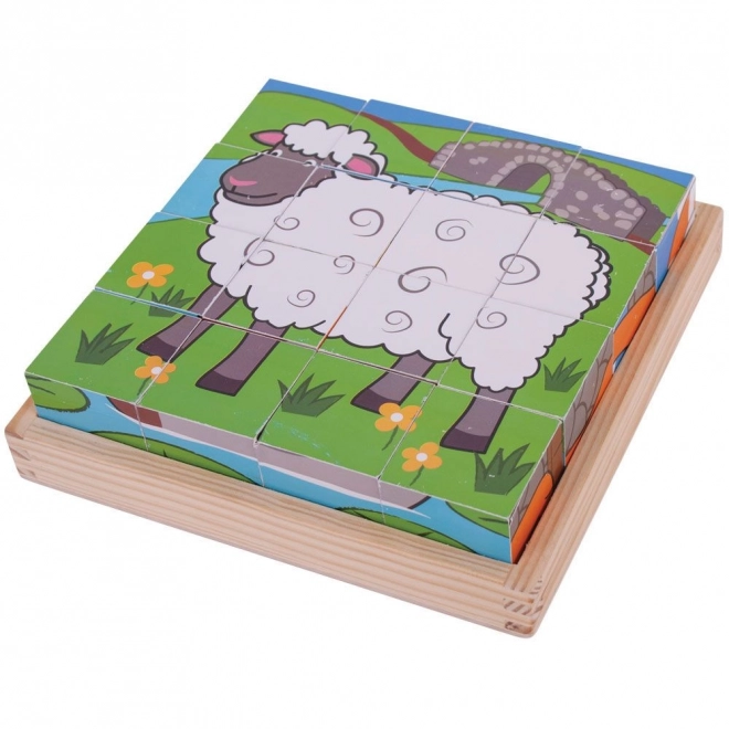 Bigjigs Toys Slikovne kocke farma