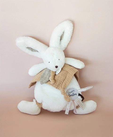 Doudou plišani zeko s dekicom bež 25 cm
