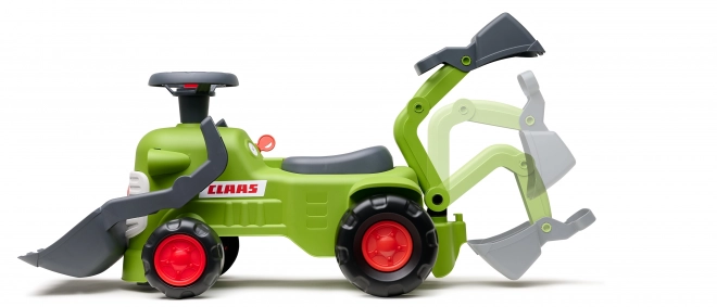 Vozeći traktor Claas s prikolicom, utovarivačem i lopatom