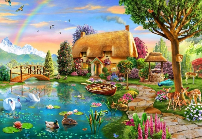 Puzzle Planinska koliba uz jezero 1000 dijelova BLUEBIRD