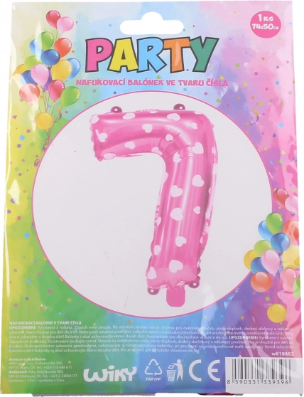 Nafukavajući balon broj 1 sa srčekima – Růžový