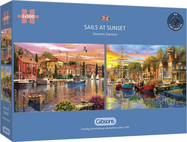 Gibsons Puzzle Jedrilice u zalasku sunca 2x500 dijelova