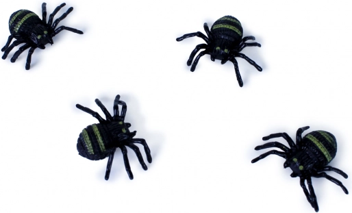 Mali gumeni pauci – dekoracija za Halloween (4 kom)